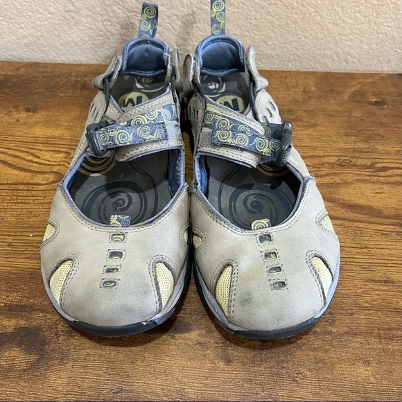 Merrell Siren Ginger Gray Women 8.5 Beige Mary Jane Hiking Vibram Shoes GUC - Picture 3 of 8